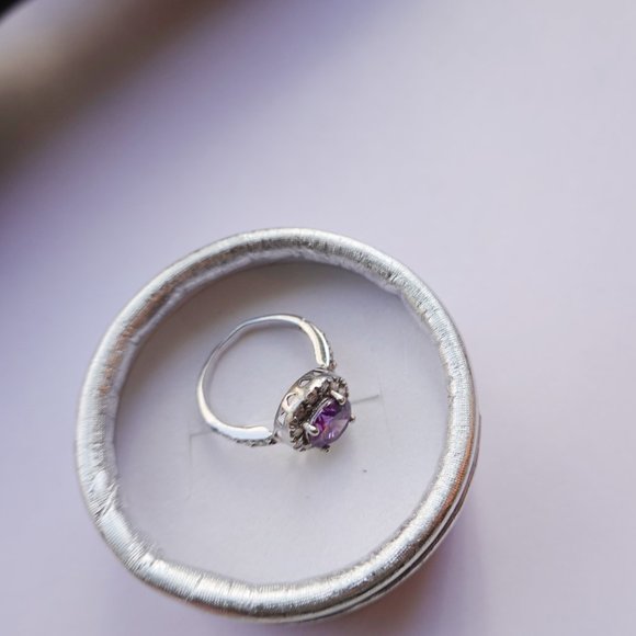 VINTAGE ESTATE Sterling Silver Tiered Genuine GemStone Ring BOUTIQUE Vintage - Picture 3 of 3